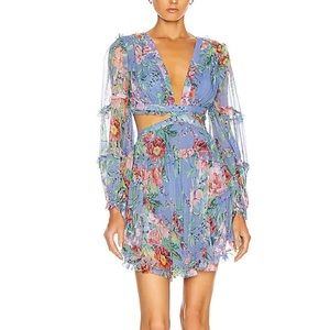 Zimmerman Blue Bellitude Floating Cut Out Dress